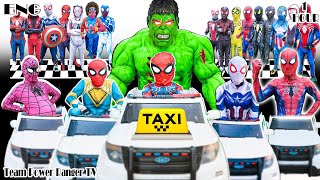 SpiderMan Bros protect Superheros Taxi Car  SpiderMan Into The SpiderVerse 2024 122 [upl. by Kobe239]