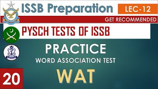 Part 20ISSB Lecture 12 Practice WATWord Association TestPsych tests of ISSBARMY ISSBPAF ISSB [upl. by Doughty964]