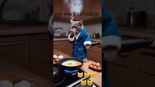 my work schedule cat work sorts song funny trending funnycats [upl. by Ayaladnot562]