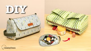 DIY Travel Makeup Organizer Bag 🚀 Handy Toiletry Bag Sewing Tutorial [upl. by Ezalb351]