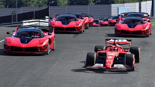 Ferrari F1 2024 vs Ferrari FXX K EVO at Nordschleife [upl. by Tebazile]