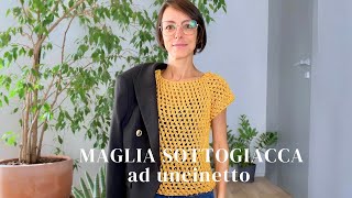 TUTORIAL MAGLIA TOP DOWN SOTTOGIACCA REALIZZATA AD UNCINETTO A PUNTO PUFF FACILE  EASY CROCHET [upl. by Lovmilla]