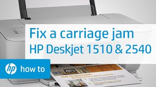 Fixing a Carriage Jam  HP Deskjet 1510 and 2540 Series  HP [upl. by Ennaeus]