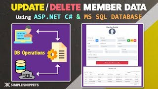 UpdateDelete Member Data as Admin User in MS SQL Database using ASPNET with C Programming [upl. by Leede]