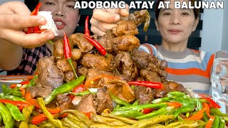 SPICY ADOBONG ATAY BALUNAN AT LEEG WITH SITAW  MUKBANG PHILIPPINES  CHICKEN ADOBO [upl. by Anihsat]