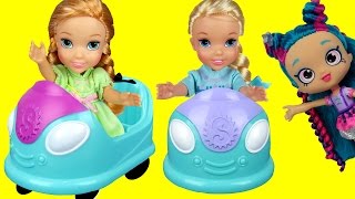 BUMPER Cars Elsa amp Anna toddlers in Shopkins World  Shopkins turn into Stones  Dream come true [upl. by Courtenay]