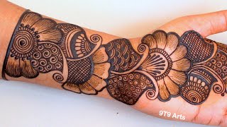 Very Stylish Easy Front Hand Arabic Mehandi ka Design  Beginners Mehndi Designs Simple Wedding [upl. by Landri]