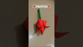 origami Tulip❤️❤️ by crafteraamira😊 shorts viralshorts AamiraMatin [upl. by Ahsai]