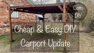 Cheap and Easy DIY Carport Update amp Metal Roof Installation [upl. by Yrocej]