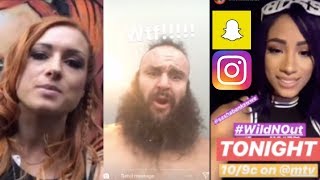 WWE SnapchatInstagram ft Becky Lynch Braun Strowman Sasha Banks Charly Caruso The Iconics n MORE [upl. by Ejrog]