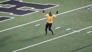 Best Alumni Football Interception and Celebration Back Flip during Gridiron Alumni Football Game [upl. by Brew]