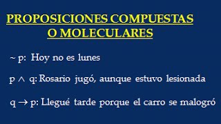 PROPOSICIONES SIMPLES Y COMPUESTAS  LÓGICA PROPOSICIONAL [upl. by Marriott]