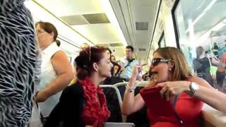 Psycho Chick fights with pregnant passenger on Perth commuter train [upl. by Danyelle455]