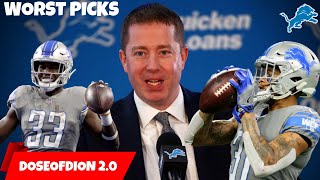 Top 5 WORST Bob Quinn Draft Picks Long Snapper Detroit Lions Talk [upl. by Forster]