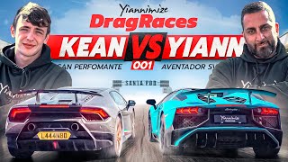 Kean Huracán Performante vs Yianni Aventador SV  DRAG RACE 001 [upl. by Annadal]