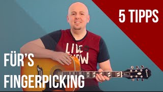 Fingertechnik Gitarre  Gitarre Fingerpicking lernen  Gitarre zupfen lernen [upl. by Oly]