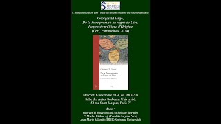 La pensée politique dOrigène Georges El Hage  Sorbonne 6 novembre 2024 [upl. by Hilarius]