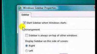 Disable Windows Vista Sidebar [upl. by Oralia]