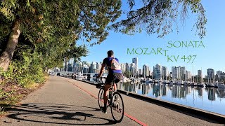 MOZART  SONATA for 4 HANDS 1 PIANO KV 497 Scenery of Vancouver Canadas STANLEY PARK [upl. by Worra540]