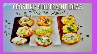 Crostini  Italian Crostini Recipe  9 Different Idea [upl. by Ahmed]