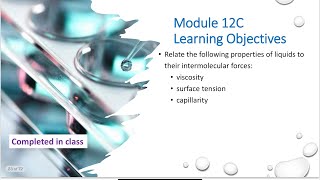 Module 12C Surface Tension Viscosity and Capillarity [upl. by Arremat]