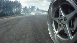 Drifting Träning Bivaröd Mustang amp Volvo [upl. by Atalanti692]