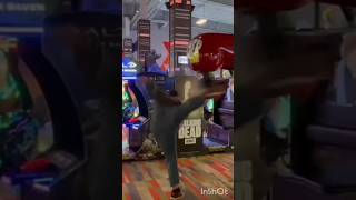 BIG guy KICKS PUNCH MACHINE at Dave and busters with POWER 😱😳shorts viral youtubeshorts [upl. by Diba815]