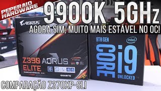 Agora sim I9 9900K  Aorus Z390 Elite  Overclock 5Ghz  VRM super frio  Comparação Z370XPSLI [upl. by Ssac]