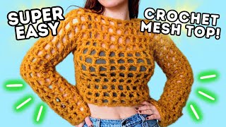 Crochet Mesh Top Tutorial for Beginners  Brunaticality Crochet [upl. by Ko69]