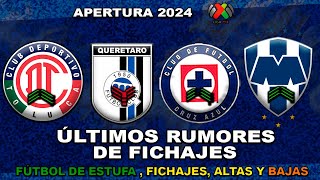 ✅ ÚLTIMOS FICHAJES Y RUMORES LIGA MX AP2024  LUCAS OCAMPOS FICHAJE DE RAYADOS DIEGO ROSSI A TOLUCA [upl. by Aleda]