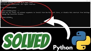 Python was not found run without arguments to install from the Microsoft Store SOLVED 2024 [upl. by Nyltak]