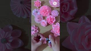 Handmade diy ribbon flowers gift handmade craft flowers tutorial diyflowers ribbon shorts [upl. by Irrak]