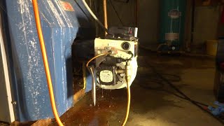 OIL BURNER WILL NOT HEAT HOT WATER BOILER LEAKING [upl. by Assirahs]