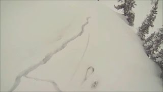 Inbounds avalanche Whistler Blackcomb with cliff fall [upl. by Yelena551]