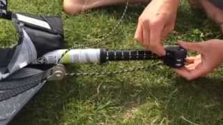 How to thread a 0degree windsurfing sail pulley downhaul [upl. by Bertilla]