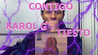 Our reaction to KAROL G Tiësto  CONTIGO Official Video  Reaction [upl. by Arol]