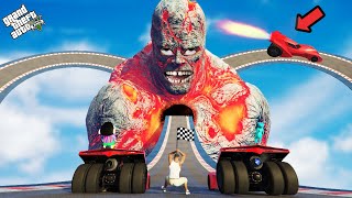 Lava God Franklin Shinchan Chop Do The Impossible Ramp Challenge in GTA 5 [upl. by Neellek]