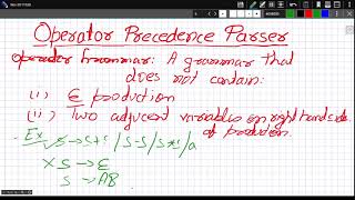 Lecture 13 Compilers Operator Precedence Parsers [upl. by Stoddard]