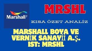 MRSHL HİSSE SENEDİ KISA TEKNİK ANALİZ MARSHALL BOYA BORSA HİSSE SENEDİ TEKNİK ANALİZ [upl. by Itsym]