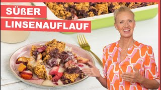 Süßer Auflauf❗️PROTEINREICH 😋 Süß amp saftig amp knusprig amp glutenfrei❗️Mit Vanillesoße [upl. by Ekud322]