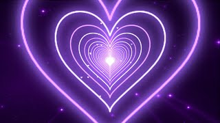 Neon Heart Background💜Purple Tunnel Heart Background Video Video Effects  Motion Graphics [upl. by Laughton]