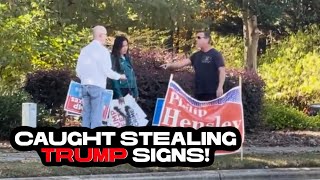 NeverTrumpers Caught Stealing Trump Signs [upl. by Lally]