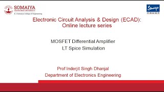 MOSFET Differential amplfier analysis in LT Spice simulation [upl. by Azyl]