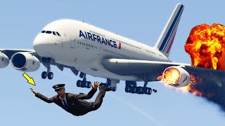 AirFrance Airbus a380 Collide amp Crash Emergency land at UAE Today gta5 fyp shorts [upl. by Dolli]