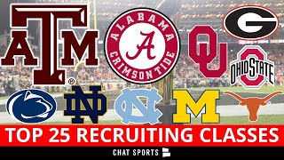 College Football Signing Day Top 25 Recruiting Classes For 2022 [upl. by Imugem93]