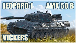 Leopard 1 Vickers Light amp AMX 50 B • WoT Blitz Gameplay [upl. by Acitel]