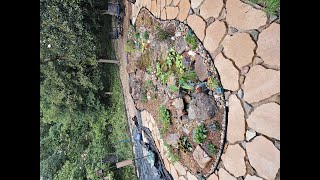 pondless waterfall showing progress of Stepping Stones Im putting in [upl. by Jelene]