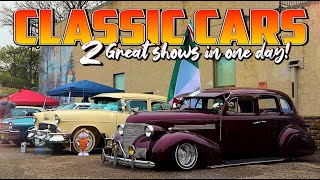 INCREDIBLE CLASSIC CARS 2 Classic Car Shows In One Day Classic Cars Low Riders Muscle Cars USA [upl. by Lerak]