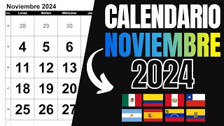 ➥ CALENDARIO NOVIEMBRE 2024  DATOS DEL MES DE NOVIEMBRE 2024 [upl. by Ivana]