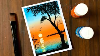 Easy Painting for Beginners  Poster Colour Painting Ideas [upl. by Maia87]